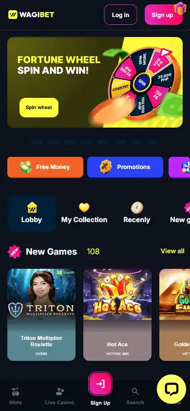 Wagibet Casino Screenshot